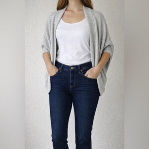 NWT GAP Ice Blue with Silver Threads Angora Blend Shrug Cardigan Medium Large